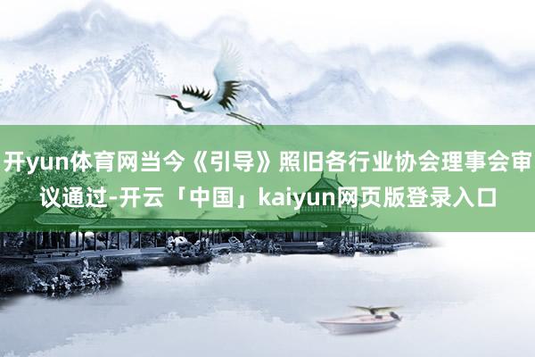 开yun体育网当今《引导》照旧各行业协会理事会审议通过-开云「中国」kaiyun网页版登录入口