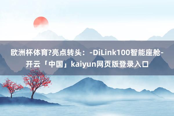 欧洲杯体育?亮点转头：-DiLink100智能座舱-开云「中国」kaiyun网页版登录入口