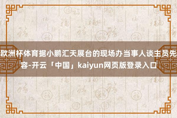 欧洲杯体育据小鹏汇天展台的现场办当事人谈主员先容-开云「中国」kaiyun网页版登录入口
